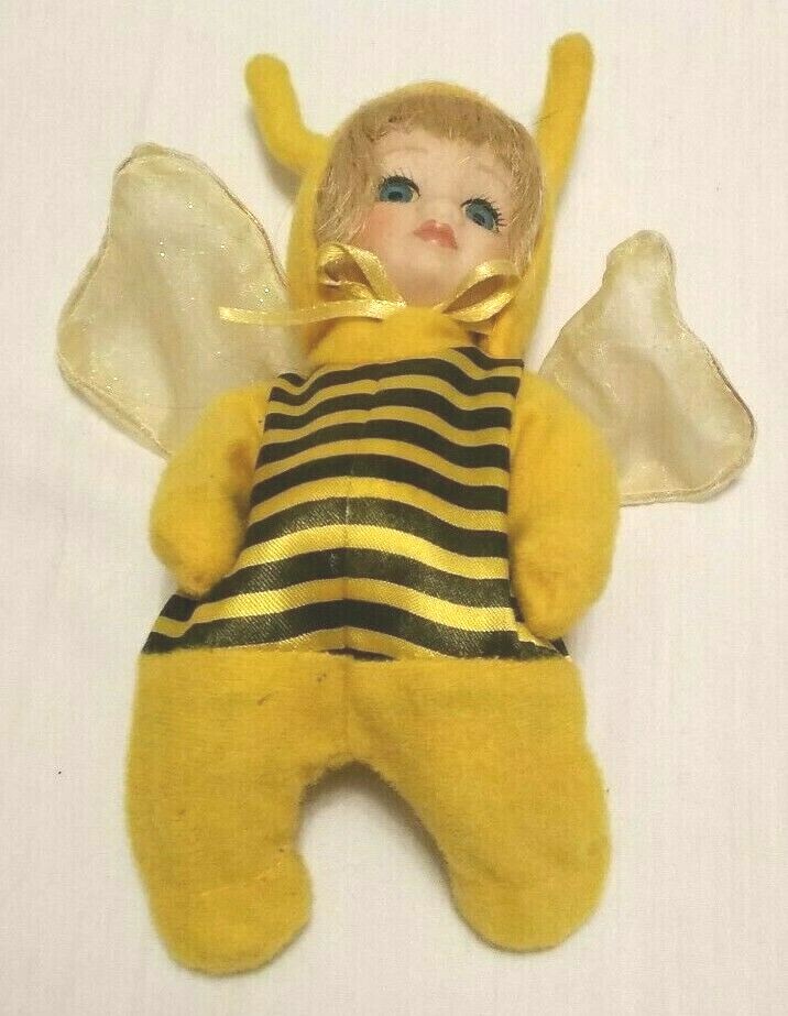 Vintage Full Body Bumble Bee Porcelain Doll Delton NIB 6