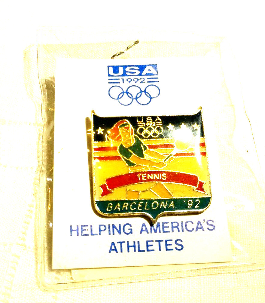 Vintage Olympic Tennis Pin Barcelona 1992