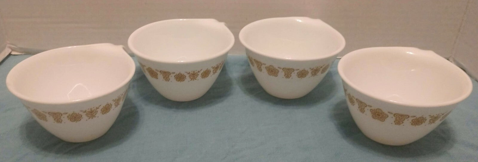 Vintage Corelle Corning Butterfly Gold Hook Handle Stackable Coffee Cups