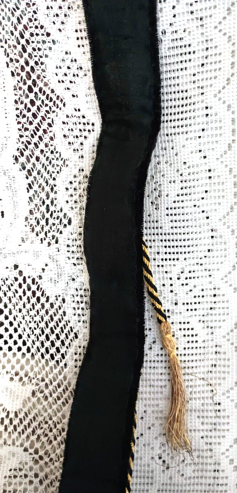 Vintage Indian Gold Metallic Embroidered Velvet Belt with Semi Precious Stones