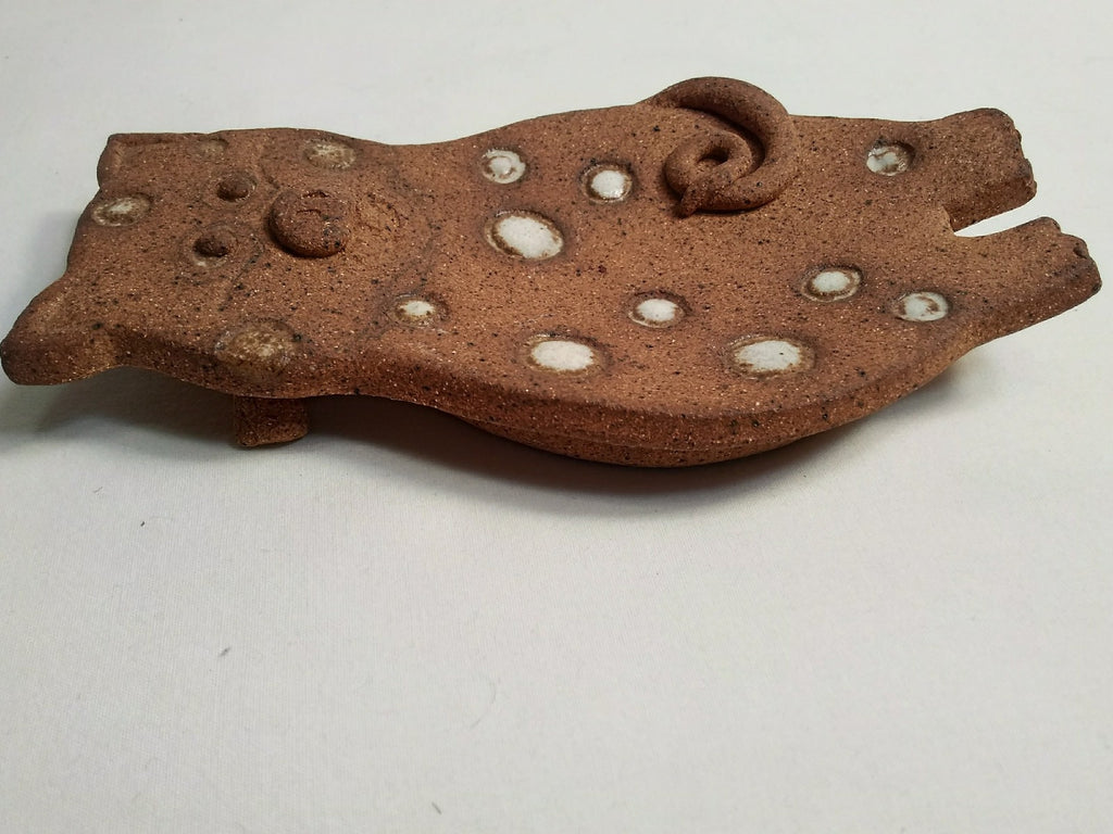 Handmade Ceramic Pig Soap Dish or Spoon Holder by Pat Thomson