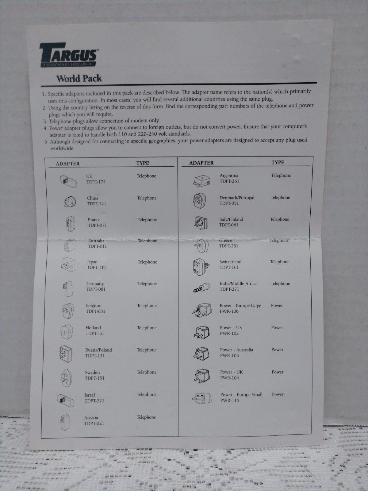 Vintage Targus World Pack Adapters and Chargers