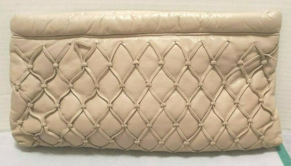 Vintage Leather Handbag Purse Cross-Body Taupe