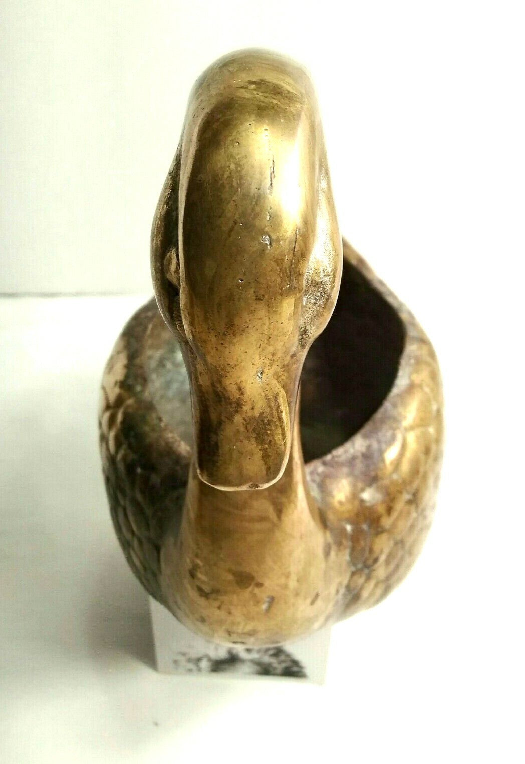 Vintage Swan Brass Planter