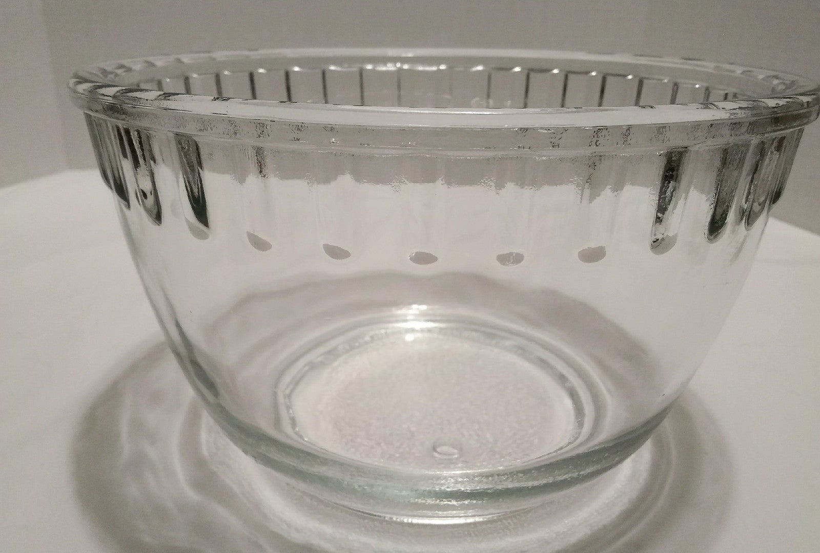 Vintage Mixing Bowl Quartz Large Cut Glass USA