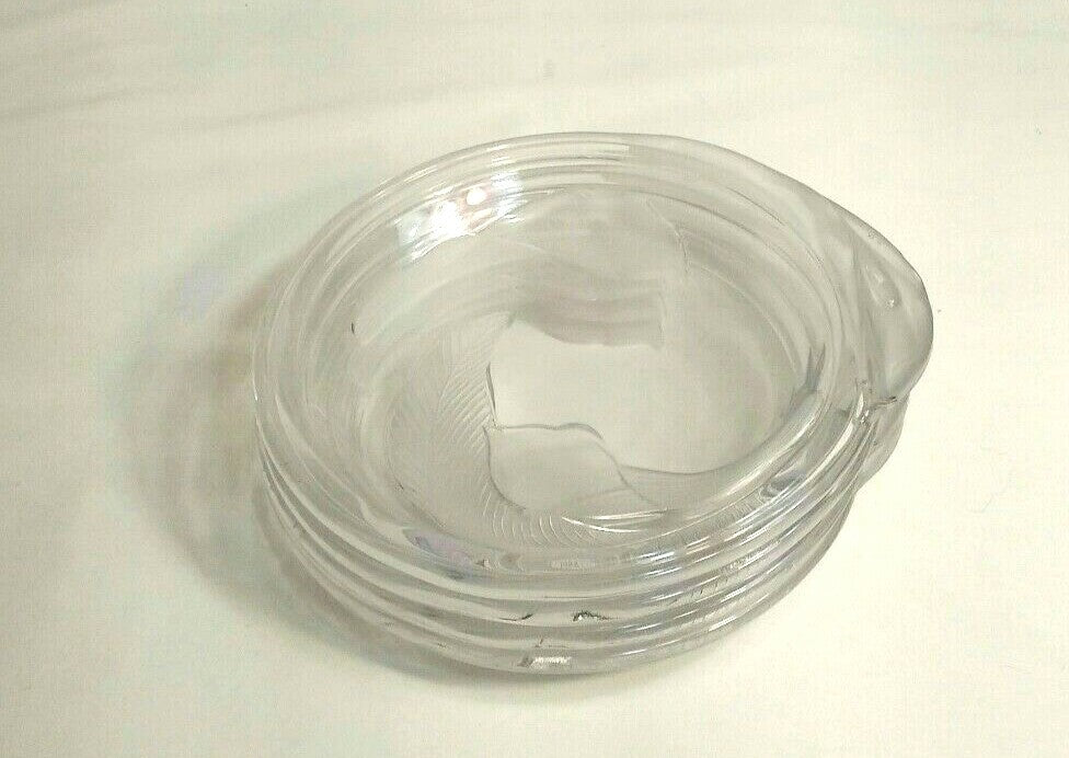 Vintage Decorative Clear Glass Fruit Plates Dessert Salad Appetizers 7" Set of 4