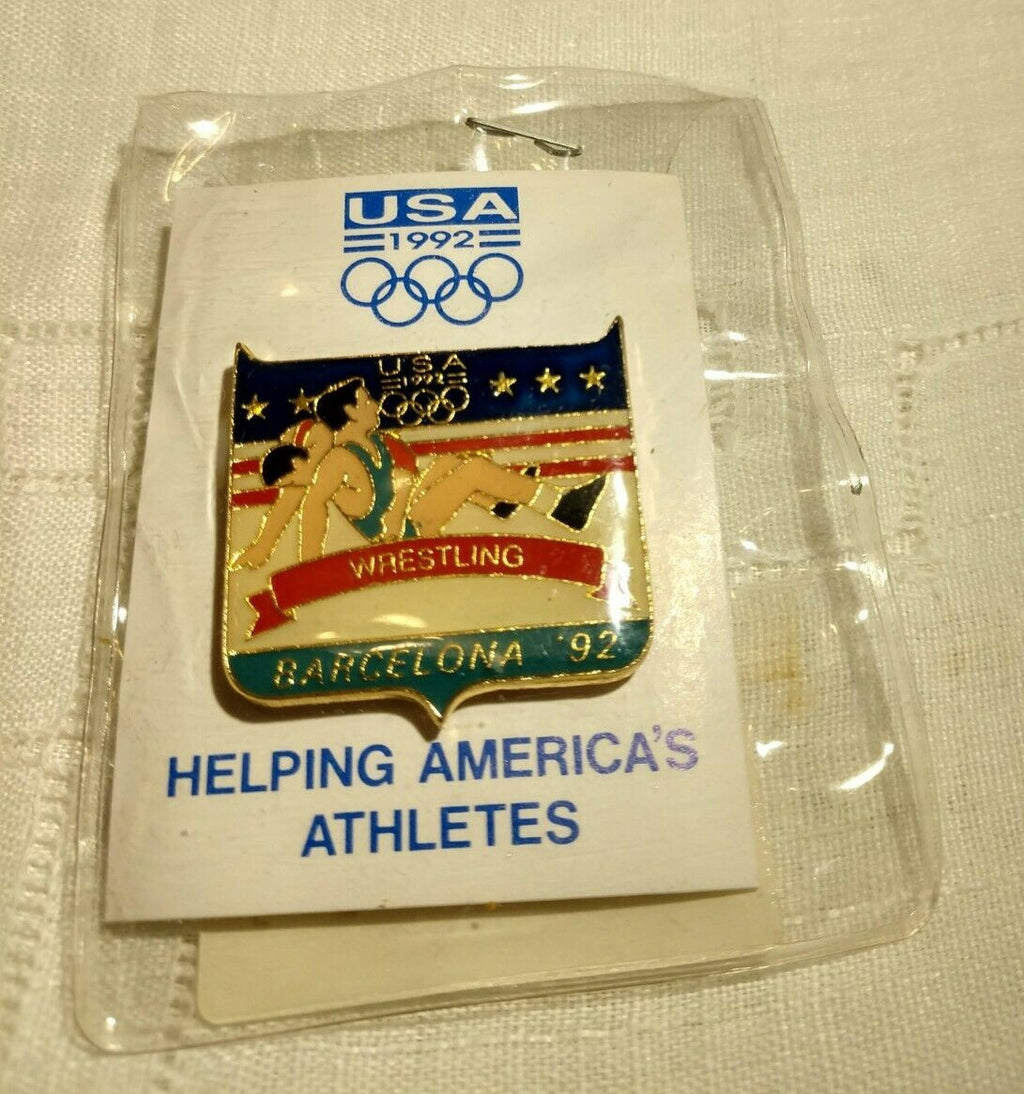 Vintage Olympic Wrestling Pin Barcelona 1992