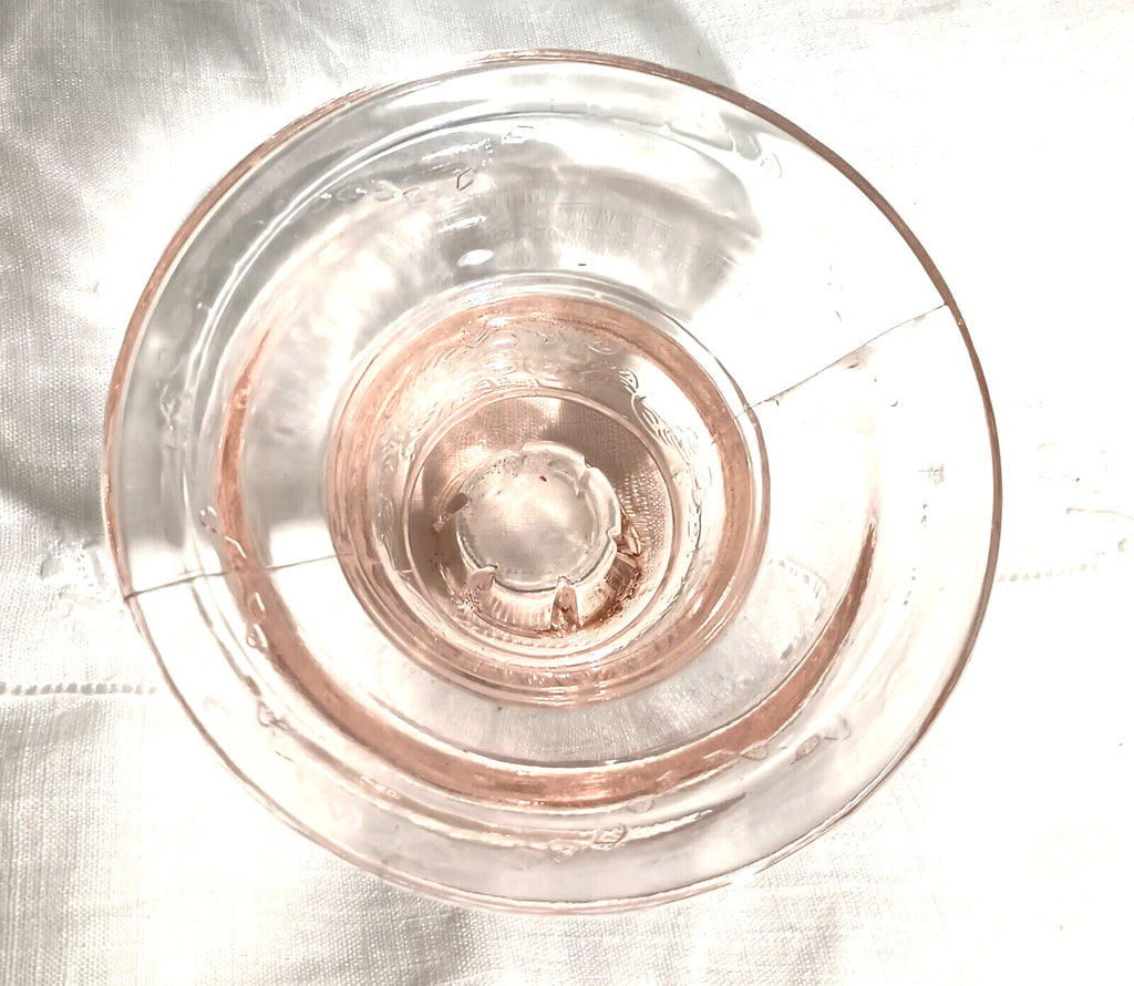 Vintage Pink Peach Depression Glass Candlestick Holders