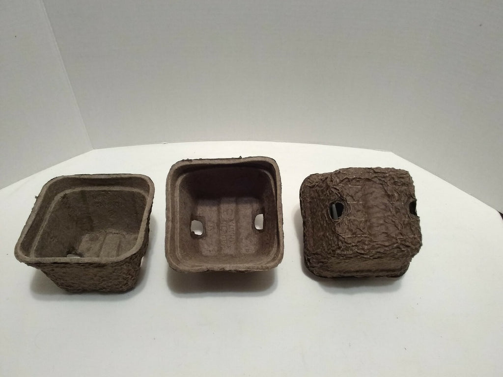 (Lot of 50 / 100 / 250)  Fiber Grow Square Pots 5.5" X 3.5" Tall Coir Pots
