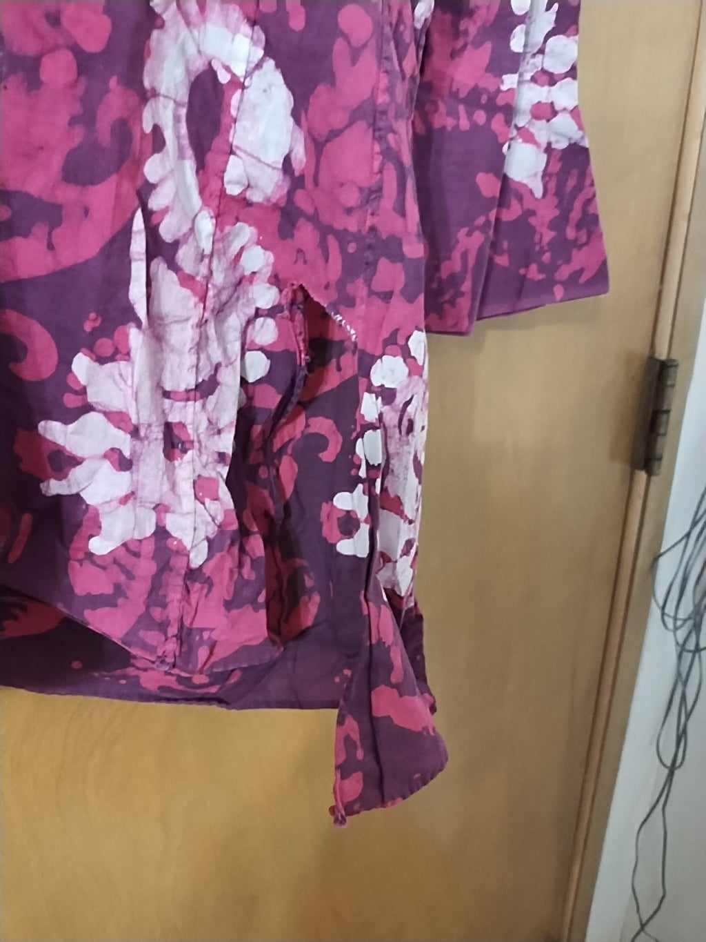 Batik Cotton Collarless Shirt