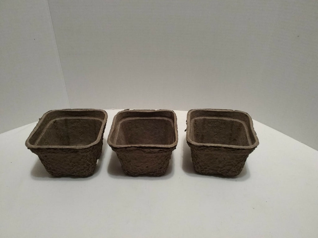(Lot of 50 / 100 / 250)  Fiber Grow Square Pots 5.5" X 3.5" Tall Coir Pots