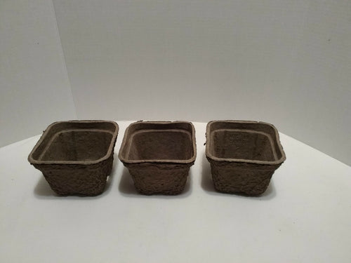 (Lot of 50 / 100 / 250)  Fiber Grow Square Pots 5.5" X 3.5" Tall Coir Pots