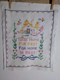 Vintage Embroidered Cross Stitch Unframed Seek Home Wall Hanging