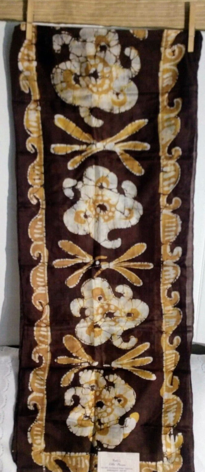 Vintage Pure Silk Scarf Batik