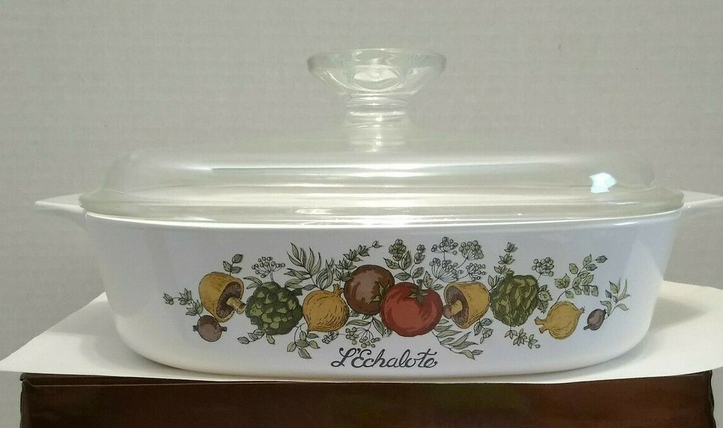Corning Ware Spice of Life 1 qt. Square Casserole A-8-B L'Echalote With Lid