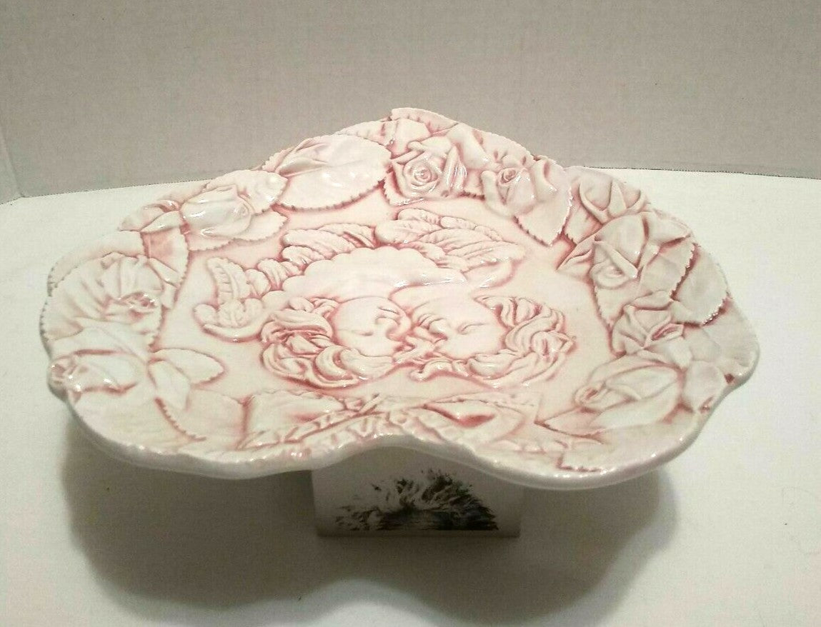 Cherub Heart Shaped Porcelain Dish #7360 Italy