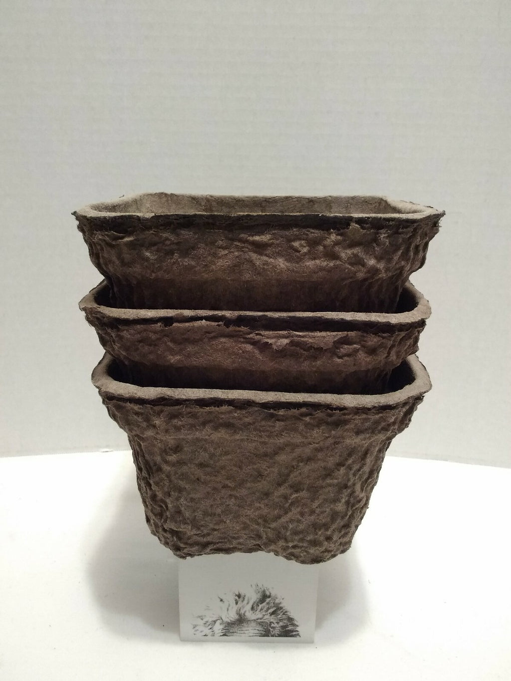 (Lot of 50 / 100 / 250)  Fiber Grow Square Pots 5.5" X 3.5" Tall Coir Pots
