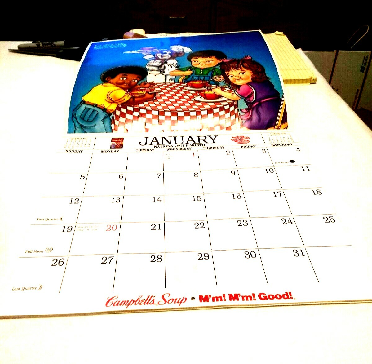 Vintage Space Rocket Campbell Kid Wall Calendar