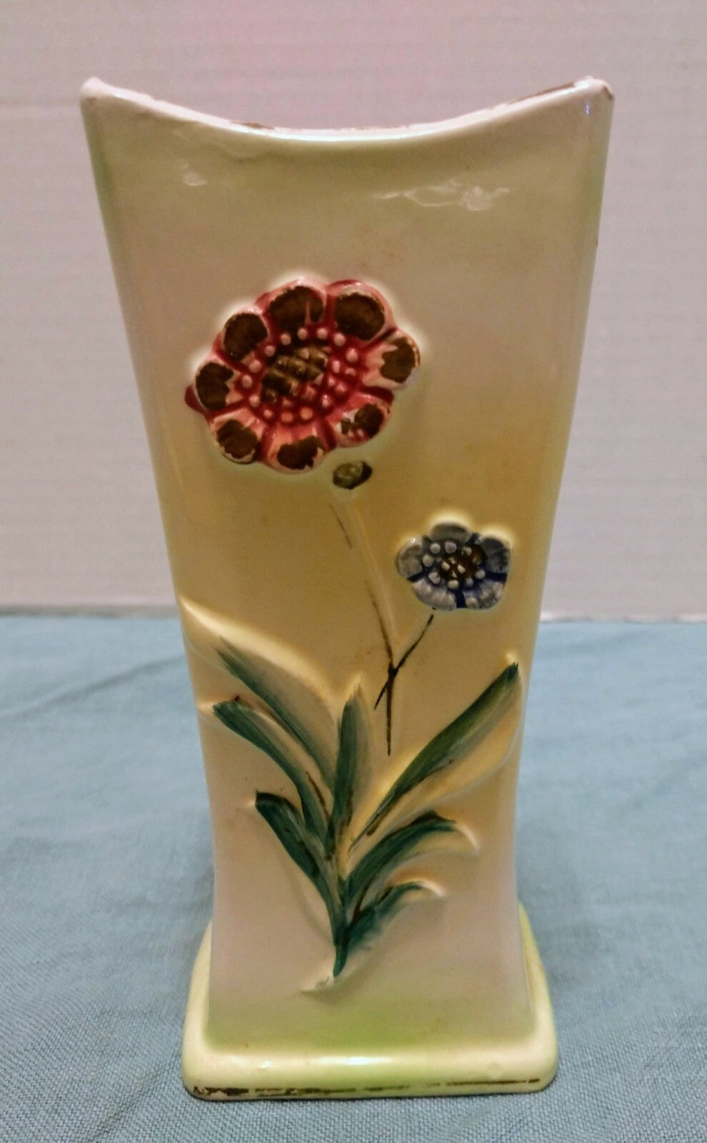 Vintage Ceramic Vase with Flowers Made In Japan