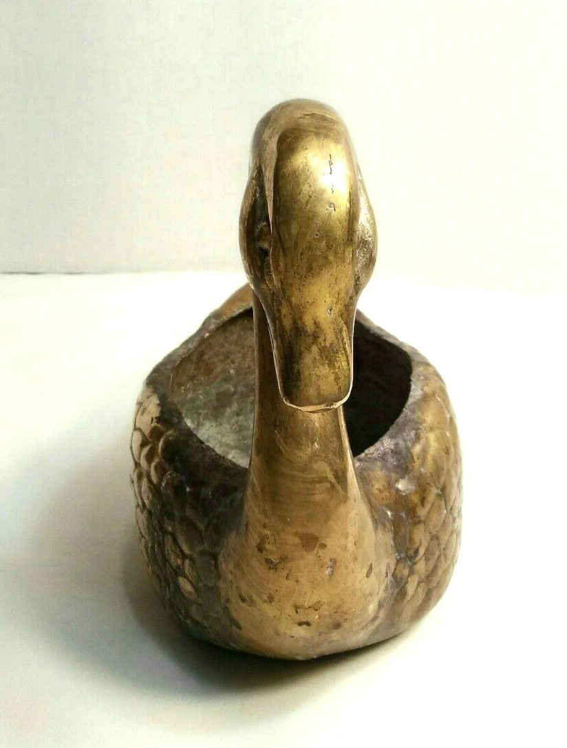 Vintage Swan Brass Planter