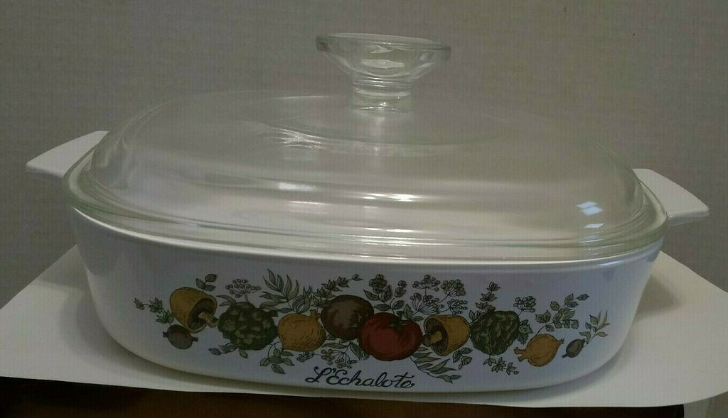 Corning Ware Spice of Life 1 qt. Square Casserole A-8-B L'Echalote With Lid