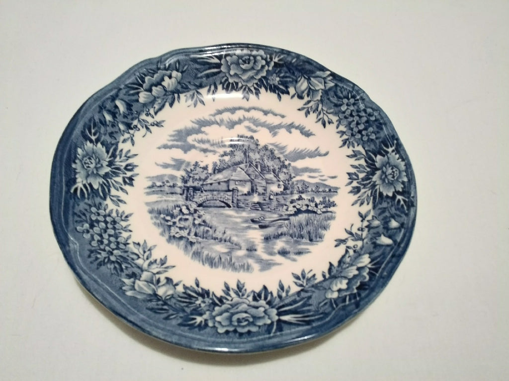 Olde Staffordshire ENGLISH VILLAGE Saucers Salem China England Blue (2)