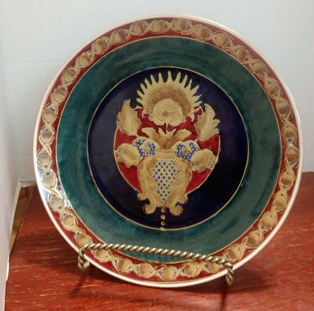 Decorative Plate with Gold Accents by Oriental Accent