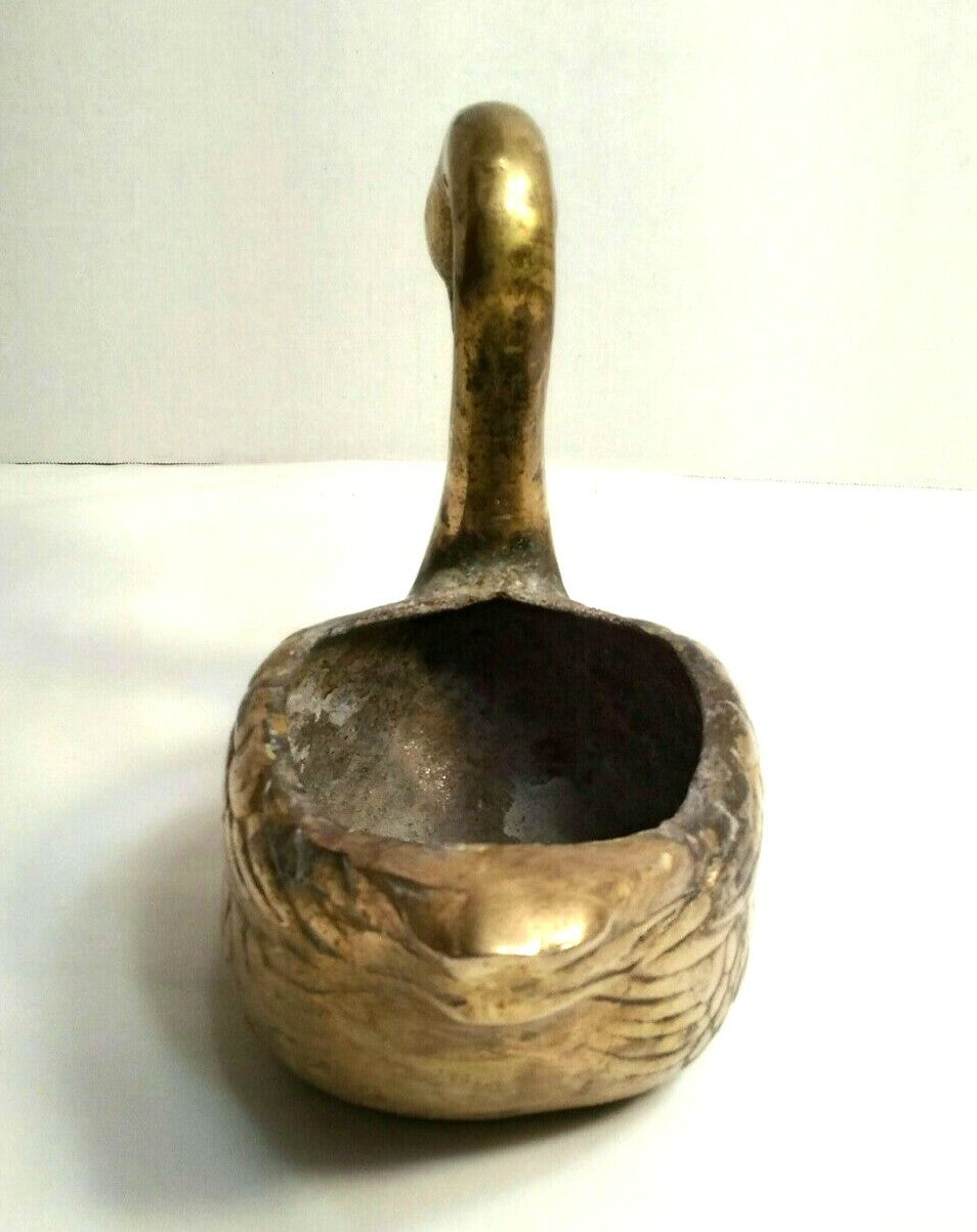 Vintage Swan Brass Planter