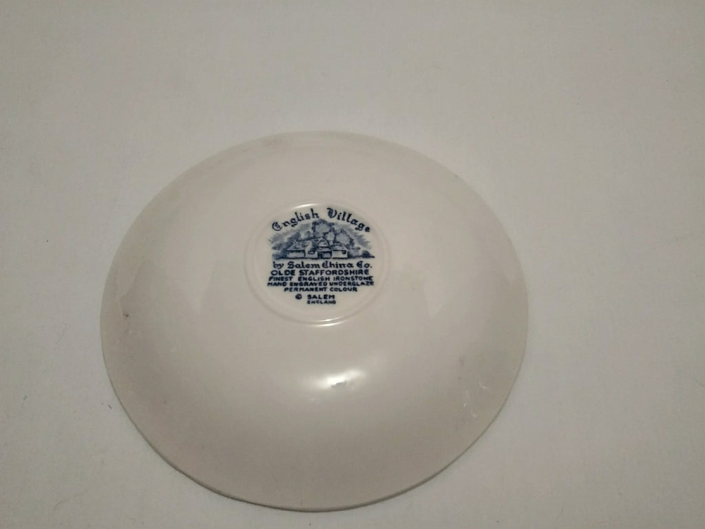 Olde Staffordshire ENGLISH VILLAGE Saucers Salem China England Blue (2)