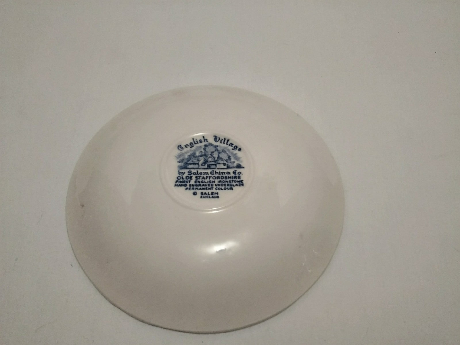 Olde Staffordshire ENGLISH VILLAGE Saucers Salem China England Blue (2)