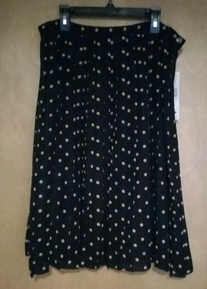 Silk Skirt Pleated Polka Dot Kate Hill Size 12P