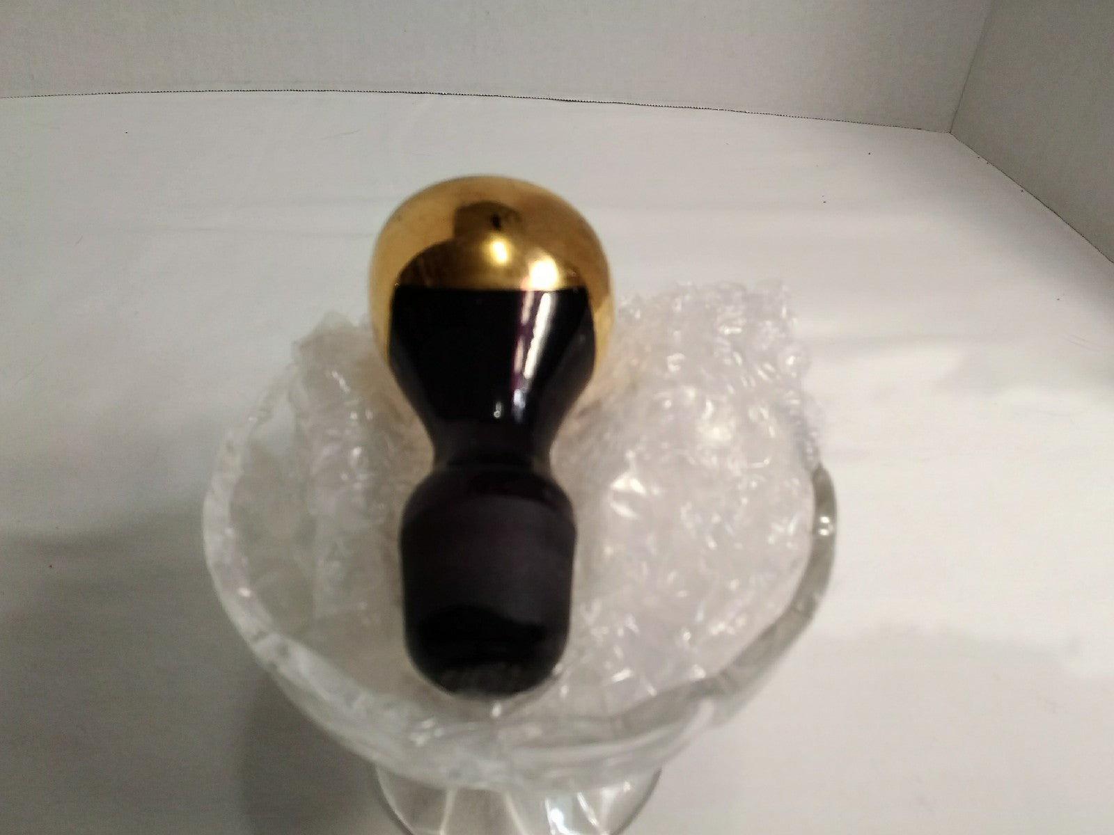 Glass Stopper with 24k gold trim over 3 1/4" Tall 3/4" Top 7/8" Stopper