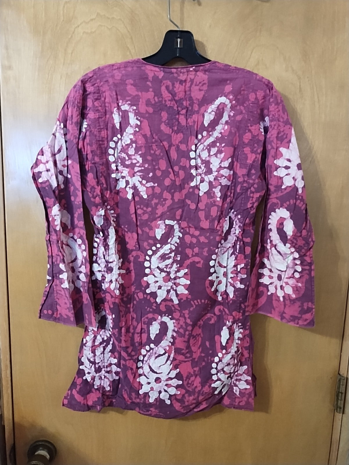 Batik Cotton Collarless Shirt