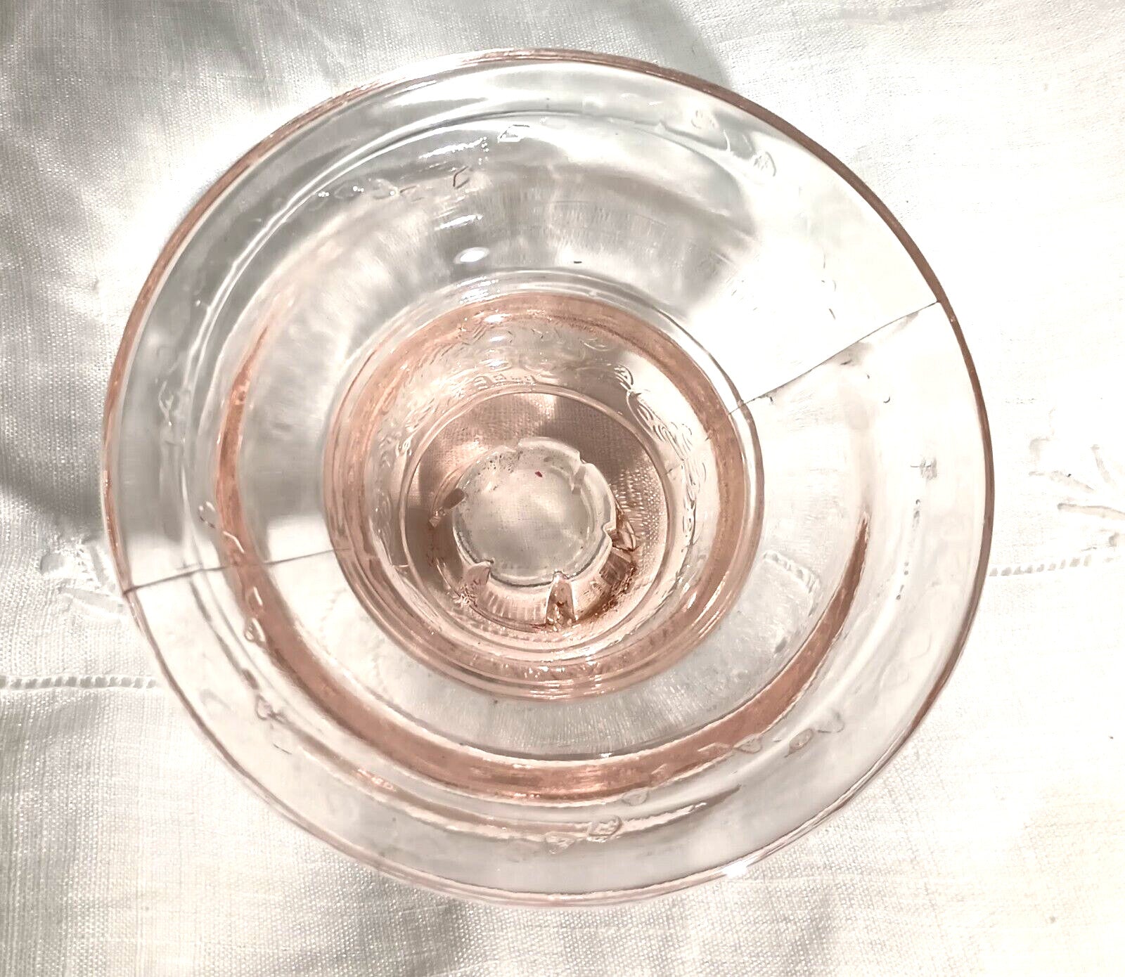 Vintage Pink Peach Depression Glass Candlestick Holders