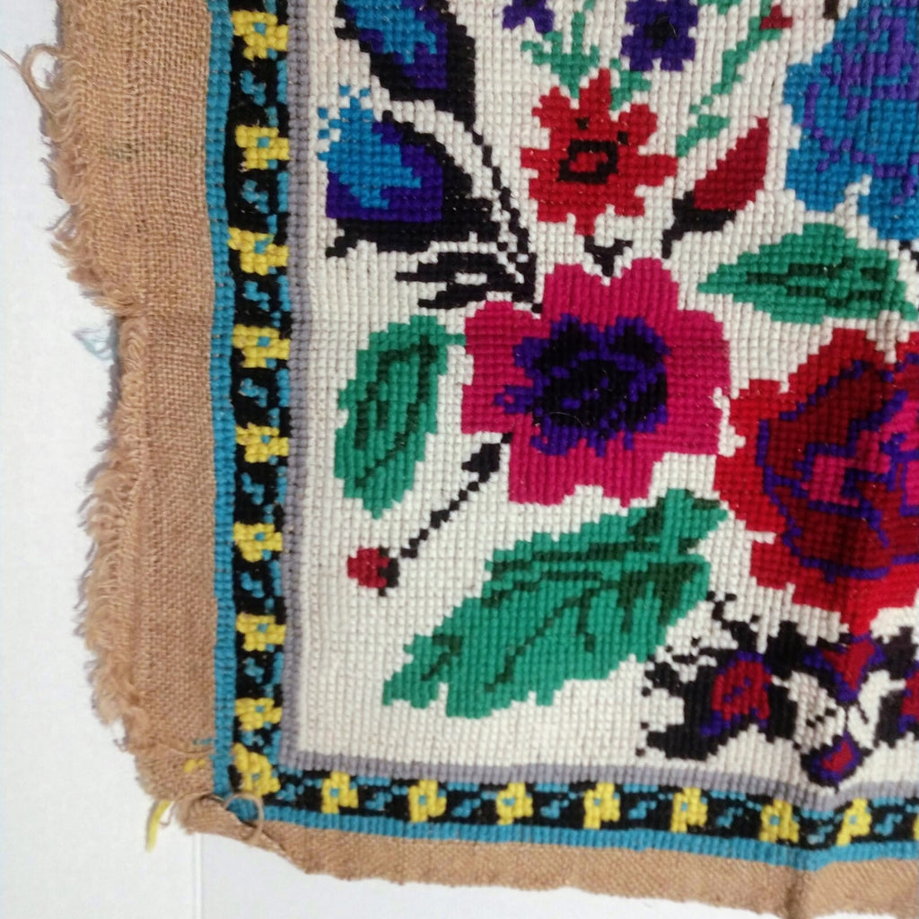 Antique Embroidered Wall Hanging Unframed