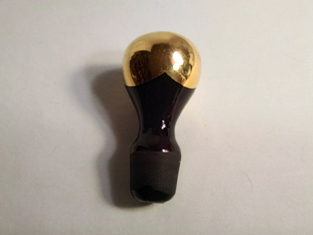 Glass Stopper with 24k gold trim over 3 1/4" Tall 3/4" Top 7/8" Stopper